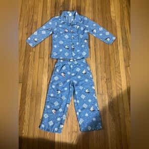 Vintage Old Navy 3T Blue Polar Bear & Snowflake Pajama Set